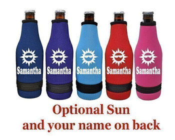 Cruise themed bottle sleeve. Colorful art work on front with optional back design with name. Design 023 Cruise themed bottle sleeve. Colorful art work on front with optional back design with name. Design 023