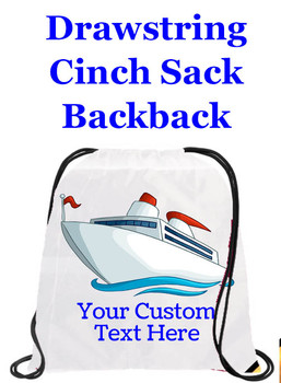Cruising theme custom drawstring back pack - custom 011