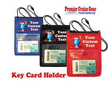 Cruise Card Holder - Custom with your text and colorful art work.  Choice of color.   Design  32