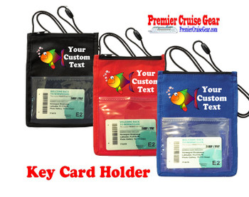 Cruise Card Holder - Custom with your text and colorful art work.  Choice of color.   Design  34