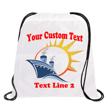 Cruising theme custom drawstring back pack -Custom design with your text!  009