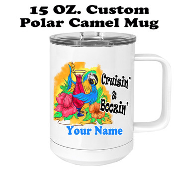 Custom cruise theme travel mug.