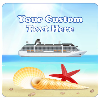 Cruise Ship Door Magnet - 11" x 11" -  Customized  with your text -feb018