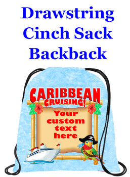 Cruising theme custom drawstring back pack - custom 055