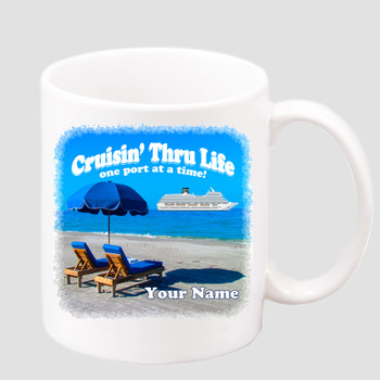 Cruise & Beach theme Custom 11 oz. mug.  Great gift for friends & family or as a special memento for you!  (010