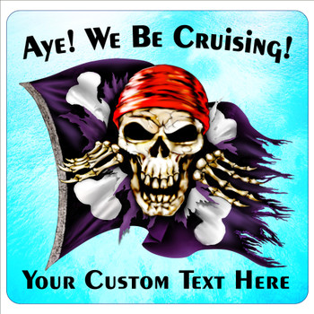 Cruise Ship Door Magnet - 11" x 11" - pirate 2