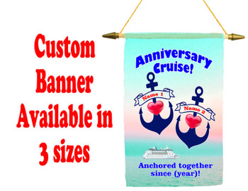 Cruise Ship Door Banner -  available in 3 sizes.    Custom with your text!  - Honeymoon 4