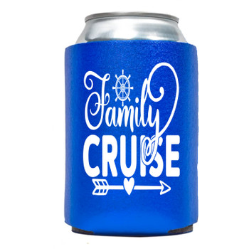 Cruise themed can sleeve.  Choice of color. - family