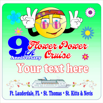 2026 Flower Power Cruise Ship Door Magnet - 11" x 11" - Flower Power 011