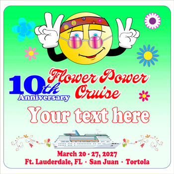 2027 Flower Power Cruise Ship Door Magnet - 11" x 11" - Flower Power 011