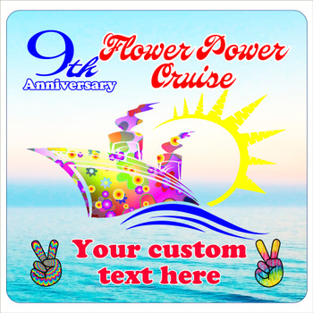 2026 Flower Power Cruise Ship Door Magnet - 11" x 11" - Flower Power 012