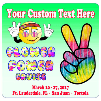 2027 Flower Power Cruise Ship Door Magnet - 11" x 11" - Flower Power 013