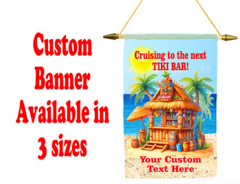 Cruise Ship Door Banner -  available in 3 sizes.    Custom with your text!  -tiki