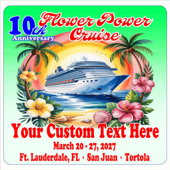 2027 Flower Power Cruise Ship Door Magnet - 11" x 11" - Flower Power 016