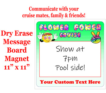 Dry erasable magnet.  11" x 11"   Flower Power 2