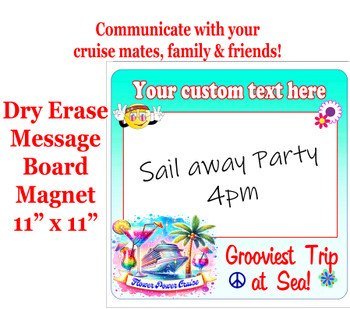 Dry erasable magnet.  11" x 11"   Flower Power 5