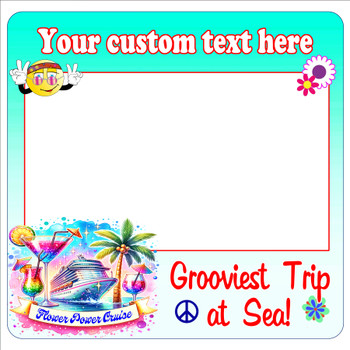 Dry erasable magnet.  11" x 11"   Flower Power 5