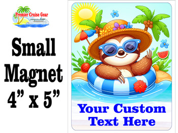 Small Cruise theme Magnet to add to your door decorations with this customizable magnet. Great for adding names, ports, etc...to your door!  12
