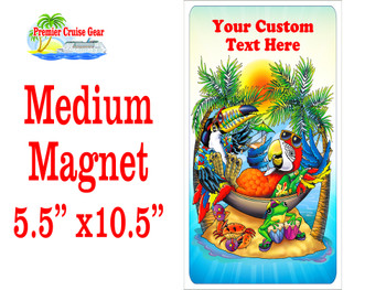 Medium Cruise Theme Magnet. Add to your door decorations with this custom magnet. Great for adding names, ports, etc...to your door!  5 1/2" x 10 1/2" Customizable!  Design 6