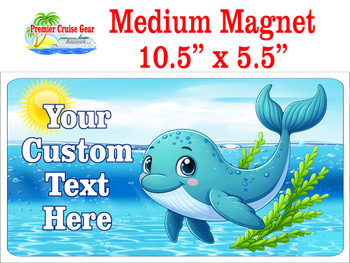 Medium Cruise Theme Magnet. Add to your door decorations with this custom magnet. Great for adding names, ports, etc...to your door!  5 1/2" x 10 1/2" Customizable!  Design 12