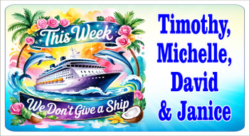 Medium Cruise Theme Magnet. Add to your door decorations with this custom magnet. Great for adding names, ports, etc...to your door!  5 1/2" x 10 1/2" Customizable!  Design 17