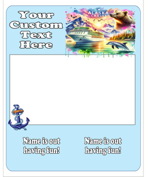 Alaska Door Key Card Holder Magnet - Holds 2 cards.  Keep your key card handy in your cabin.  Also a dry erase message board.