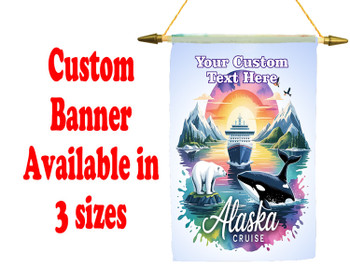 Custom Ship Door Banner -  available in 3 sizes.    Custom with your text!  Show off your cruising spirit and find your cabin easier with our custom door banners.