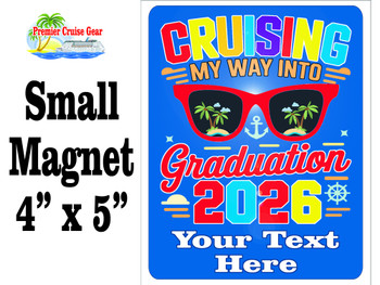 Small Cruise theme Magnet to add to your door decorations with this customizable magnet. Great for adding names, ports, etc...to your door!
