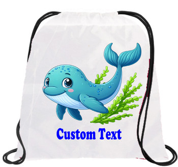 Cruising theme custom drawstring back pack - Customize with your name or text.