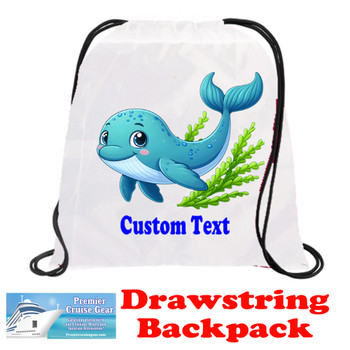 Cruising theme custom drawstring back pack - Customize with your name or text.
