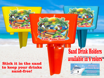 Sand-Beach Drink Holder - custom with your name/text.