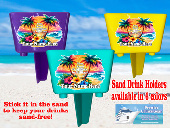 Sand-Beach Drink Holder - custom with your name/text.