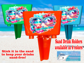 Sand-Beach Drink Holder - custom with your name/text.
