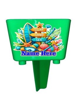 Sand-Beach Drink Holder - custom with your name/text.