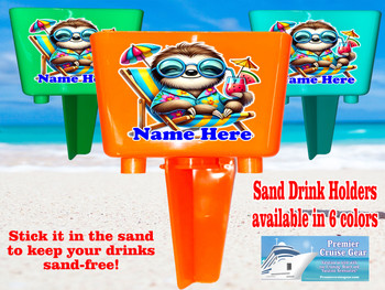 Sand-Beach Drink Holder - custom with your name/text.