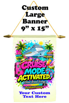 Custom Ship Door Banner -  available in 3 sizes.    Custom with your text!  Show off your cruising spirit and find your cabin easier with our custom door banners.