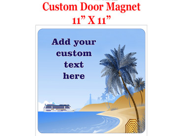 Cruise Ship Door Magnet - 11" x 11" - Beach Scene 6