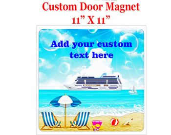 Cruise Ship Door Magnet - 11" x 11" - Beach Scene 7