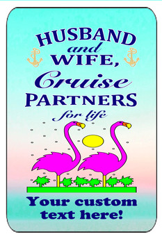 Cruise Ship Door Magnet - Extra large 11" x 17" -H/W Flamingo