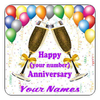 Cruise Ship Door Magnet - 11" x 11" - Anniversary 1