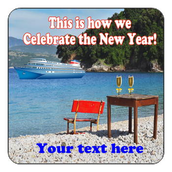 Cruise Ship Door Magnet - 11" x 11" - New Year 3