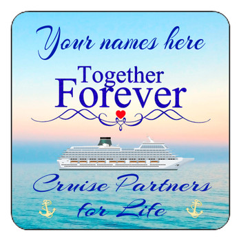 Cruise Ship Door Magnet - 11" x 11" - Together Forever