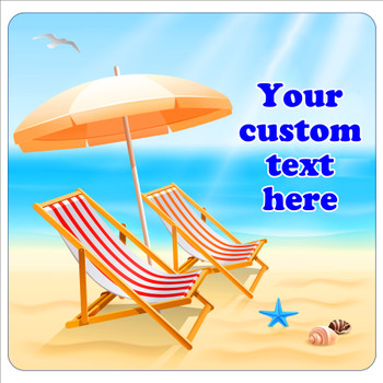 Cruise Ship Door Magnet - 11" x 11" -  Beach 8