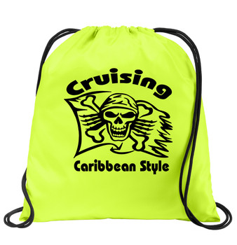 Cruise & Beach theme drawstring back pack - design 005