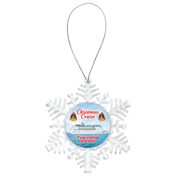 Cruise ornament.  Commemorate your cruise with this custom ornament.  Snowflake.  Design 001