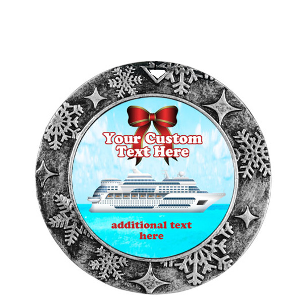 Cruise ornament.  Commemorate your cruise with this custom ornament.  Round.  Design 002