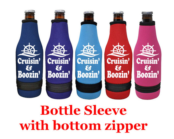 Cruise themed bottle sleeve.  Choice of color and custom option available.  Design 001