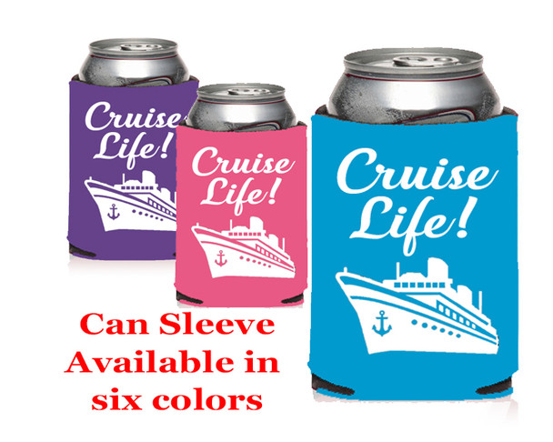 Cruise themed can sleeve.  Choice of color and custom option available.  Design 003