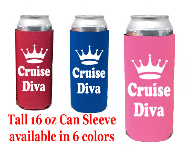 Cruise themed Tall Can sleeve.  Choice of color and custom option available.  Design 005