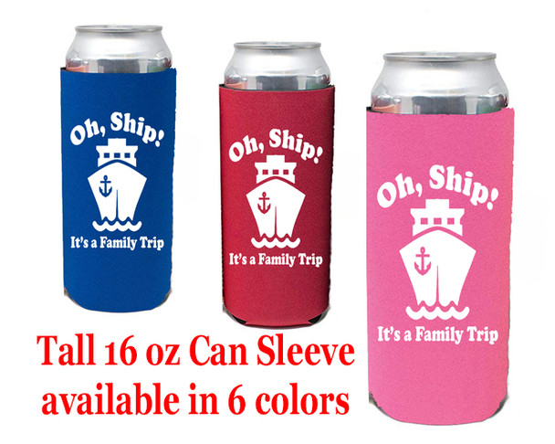 Cruise themed Tall Can sleeve.  Choice of color and custom option available.  Design 008